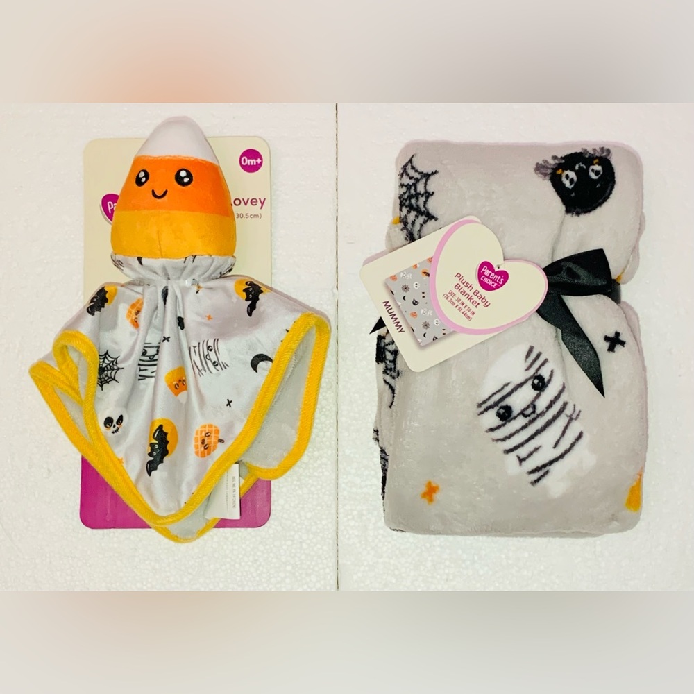 Parent's Choice Candy Corn Baby plush Blanket & Security Blanket 2Pc Set